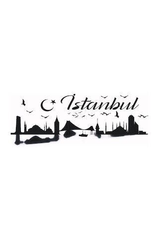 İstanbul Silueti Temalı Sticker Tip 2 20 X 8 Cm