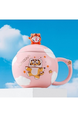 Createtech Homyl Pembe Pembe Kahve Kupa Bardaklar, Kahvaltı Suyu Süt Pembe