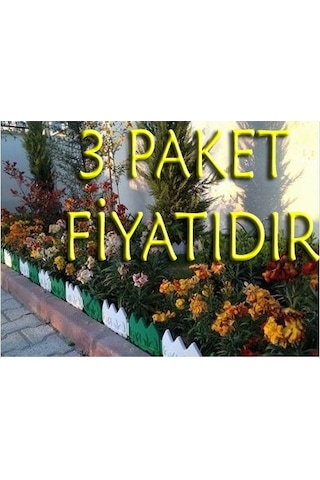 24 Adet Dekoratif Geçirmeli Renkli Bahçe Çiti 3 Paket Beyaz