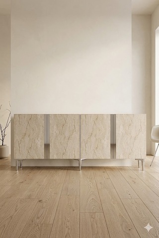 Ka1898bts Anka Konsol Ve Tv Sehpası Beyaz-traverten-silver 180cm