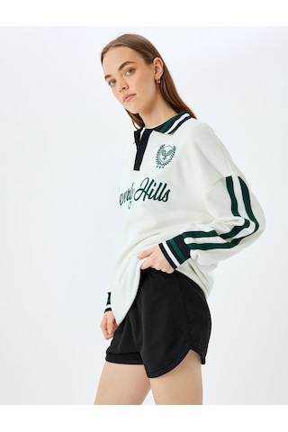 Koton Beli Bağcıklı Oversize Mini Şort Siyah 5sal40034ık Siyah