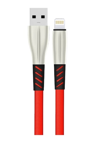 Konfulon S89 Metal Uçlu Lightning Kablo İphone Uyumlu 1m 2.4a - Kırmızı Aklby-bsva58