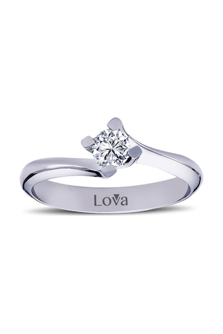 Lova E Renk 0,25 Karat Pırlanta Tektaş Yüzük - 1050080