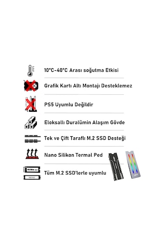 JEYI iCOLD - RGB M.2 NVMe ve M.2 SATA SSD soğutucu Kasa
