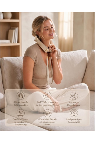 Isı Ve Müzik Özellikli Skg Boyun Masajı Cihazı, Uygulama, Shiatsu Kablosuz, Ps700