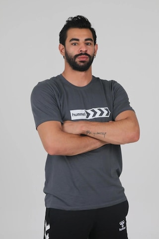 Hummel Armın Coton Basıc Logo T-shırt S/s Baskılı T-shırt Antrasit
