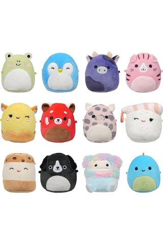 Squishmallows Orijinal Micromallows 12'li Paket Mini Peluş Seti 6.5 Cm Koleksiyon Oyuncak Çok Renkli
