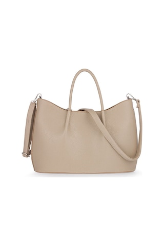 Bilik Deri Logo Detaylı Vizon Kadın El Çantası Riv 147-r Vizon