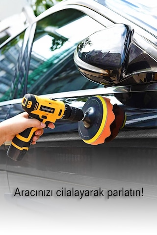 Batcell MK-75 Oto Araç Araba Pasta Cila Polisaj Süngeri Keçesi Pedi 11 Parça