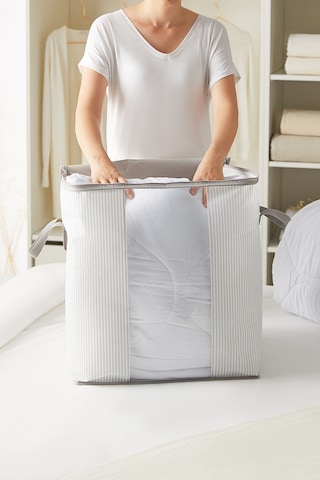 Ocean Home Textile Pvc Pencereli Gri Çizgili Stuff & Things Hurç 45 x 30 x 50 cm