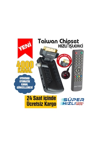 Mini Scart Uydu Alıcısı Hızlı Kanal Geçişli Kanallar Yüklü Hazır