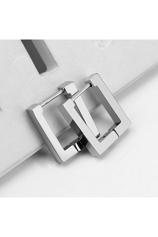 Jzcat Erkekler Ve Kadınlar İçin Geometrik Şekilli Küpeler-tgeh04 Gümüş