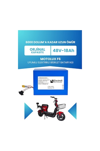 Motolux F6 Batarya 48v 18 Ah Lifepo4 Elektrikli Bisiklet İçin