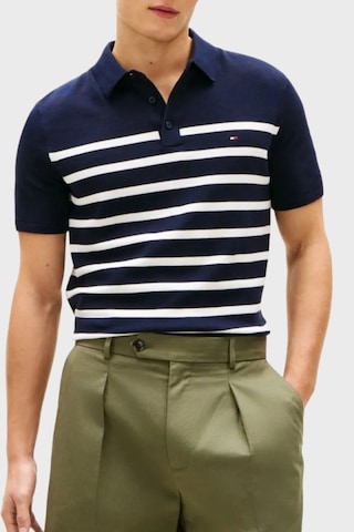 Tommy Hilfiger Erkek Polo Yaka T Shirt Mw0mw37396 0a4 Lacivert-beyaz Lacivert - Beyaz