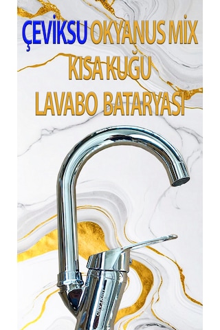Okyanus Mix Kısa Kuğu Lavabo Bataryası Krom