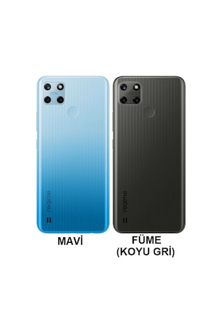 Realme C25y Rmx3269 Kasa Arka Kapak Pil Kapağı - Füme - Koyu Gri
