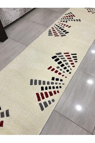 Saray Halı Samyeli 10943 Wk 80X300 Kırmızı Gri Krem Yolluk !