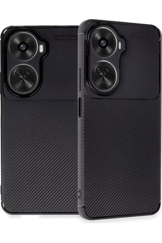 Newface Huawei Nova 12 Se Kılıf Auto Focus Karbon Kapak - Siyah Resimdeki