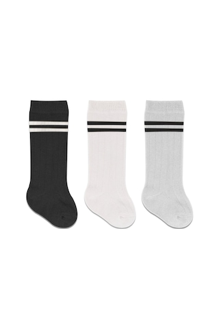 Bistyle 3'lü Dizaltı Bebek Çorabı 3013 Siyah