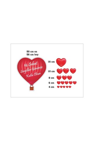 Sevgililer Günü Cam Sticker Yapışkanlı