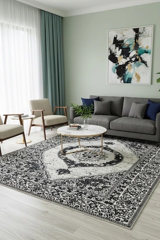 Kilim Savan Çift Taraflı Modern Desenli Yıkanabilir Pamuklu Dokuma 1. Kalite 2x3 Metre Siyah Çok Renkli