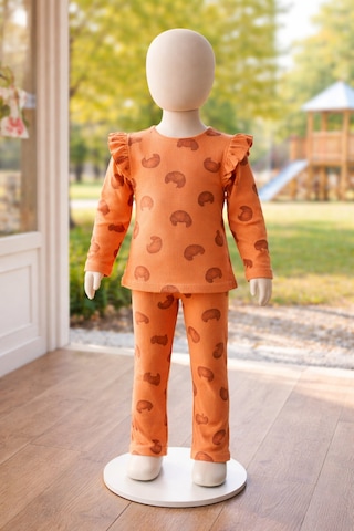 Eray Alp Kids Kız Çocuk Fitilli Tayt Takım Turuncu