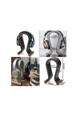 Jeemson Beyaz Ahşap + Pu Kulaklık Tutucu - Oyuncu Kulaklıkları İçin Sabit Dayanak, Masanızda Boşluk Kazandırır