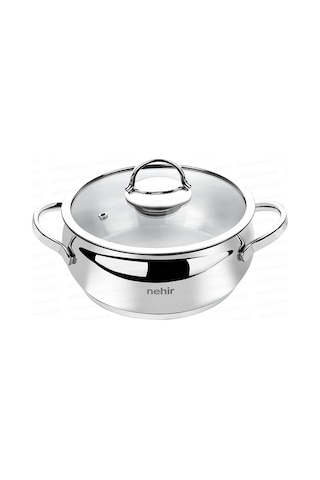 Nehir Silver 16 Cm Derin Tencere - Paslanmaz Çelik Tencere Gri