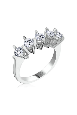 Mia Vento Effective Diamond Markiz Esinti Beştaş Gümüş Yüzük