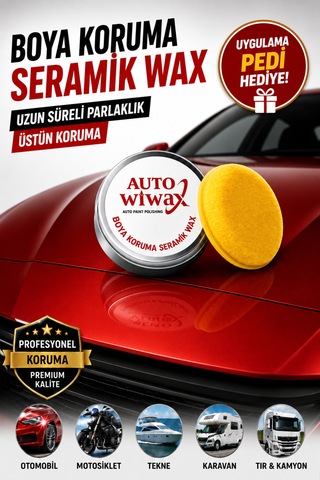 Auto Wiwax Seramik Wax Boya Koruma Katı Wax Yüksek Parlaklık Su İtici 100 Gr