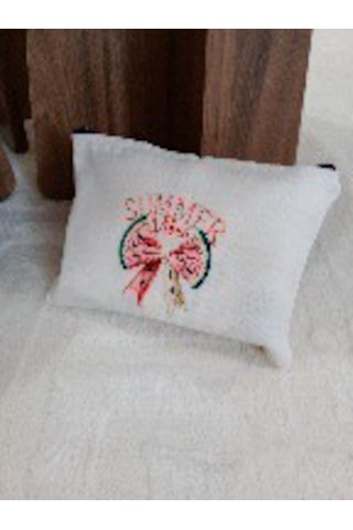 Wisheratelier Yaz Temalı Eğlenceli Bez Clutch El Çantası Çok renkli