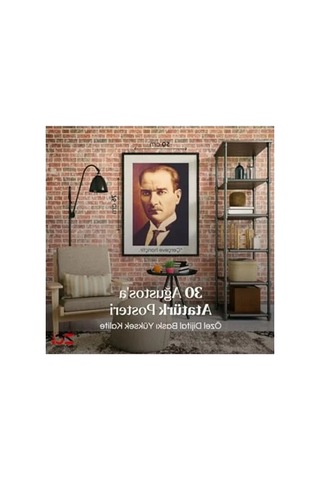 Dijital Baskı Atatürk Portreli Raşel Kumaş Bayrak 50x75 Cm, Kalın Plastik Hediye Kutusunda