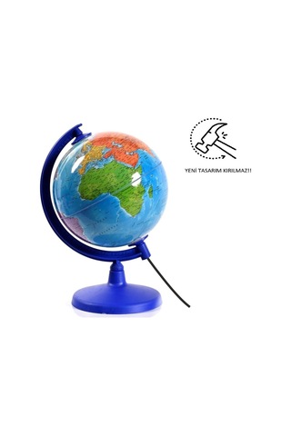 Lrs Store Işıklı Dünya Küresi / 7 Renkli 7 Kıta Haritalı Küre Eğitici Hediye Masa-gece Lambası 20 Cm Çap, Ço Diğer
