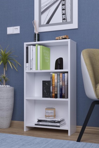 Abete - 3 Raflı Kitaplık/beyaz Çok Renkli