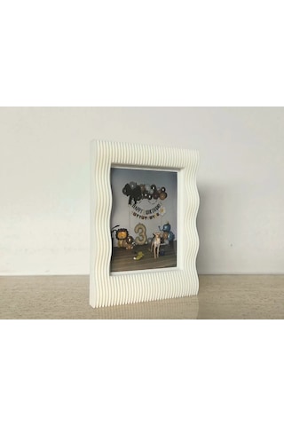 Buradabulabilirsin 3d Baskı Dalgalı Çizgili Mini Fotoğraf Çerçevesi Masaüstü Ve Buzdolabı Magnetli Çerçeve Beyaz Bbz
