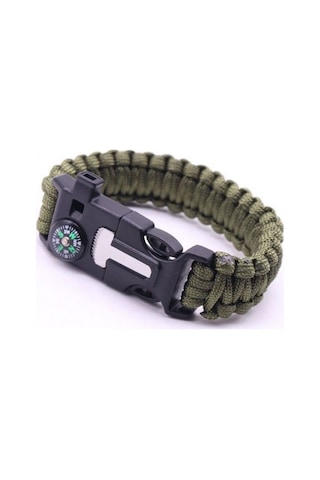 Acil Durum Taktiksel Paracord Hayatta Kalma Survival Bilekliği Haki