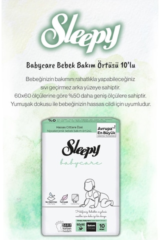 12 Al 10 Öde Sleepy Babycare 10'lu Bebek Bakım Örtüsü Ve Rosie Pamuk Hediye Diğer