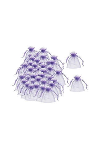 Homyl 100x Bahçe İpli Ağ Örgü Çantalar Meyve 13cmx18cm-mor