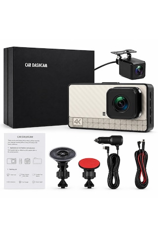 Onezero 1153 4k Uhd Ultra Gece Görüşlü Wi-fi Araç Kamera Seti Ön 4k + Arka 1080p Kamera, 3" Ips Ekran, Adas & Bsd Sürüş Asistanı