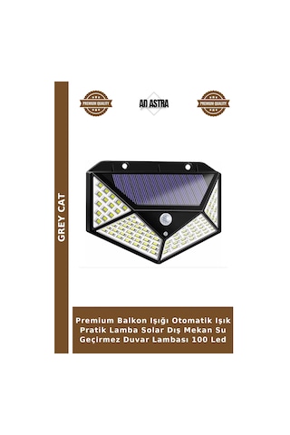 Premium Balkon Işığı Otomatik Işık Pratik Lamba Solar Dış Mekan Su Geçirmez Duvar Lambası 100 Led