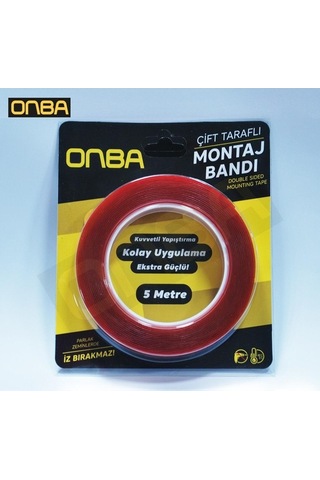 Onba 18mm x 5mt Çift Taraflı Silikon Bant