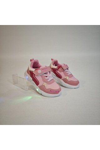 Wisco 018 Pembe Cırtlı Işıklı Bebe Kız Çocuk Spor Ayakkabı Pembe