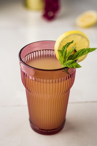 Akrilik Mürdüm 6'lı Uzun Bardak & Su Meşrubat Bardağı 400 Ml Cam Değildir Mürdüm