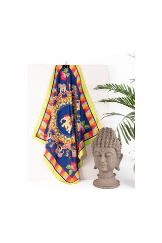 Inno 60x60 Cm Premium Saten Desenli Dikişli Fular Haki