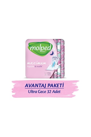 Molped Ultra Hijyenik Ped Anatomik Gece Süper Ekonomik 16 X 2 Ad PKT.MOLPED.018