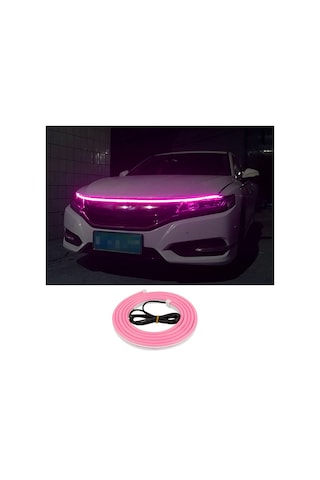 Cbtx 1.8m Araba Kaputu Esnek Dekoratif Işık Şeridi 1000lm Pvc Silikon Su Geçirmez Drl Işık Şeridi - Pembe