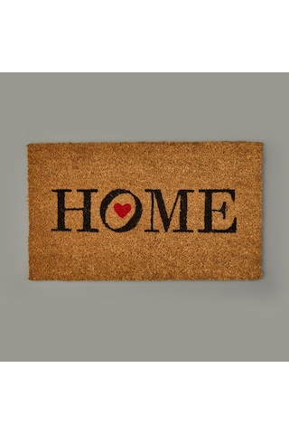 Giz Home Kırmızı Kalp Kapı Önü Paspası - Bej - 35x60 Cm Bej