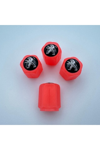 Peugeot 306 İle Uyumlu Logolu Kırmızı Fosforlu Gece Parlayan Sibop Kapağı Set