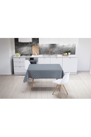 Adawall Mavi Geometrik Masa Örtüsü