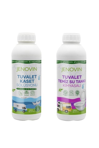Jenovin Sifon Temizliği Karavan & Tekne Tuvalet Kimyasalı 1L - Katı Atık Parçalama Çam Kokusu
